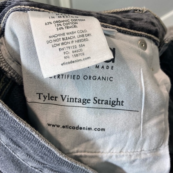 Etica Tyler Vintage Straight Jeans Gray Color denim - Picture 8 of 10